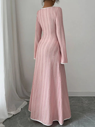 Zoe | Elina Vestido Maxi De Punto Con Mangas Acampanadas – Rosa Karol Firenze