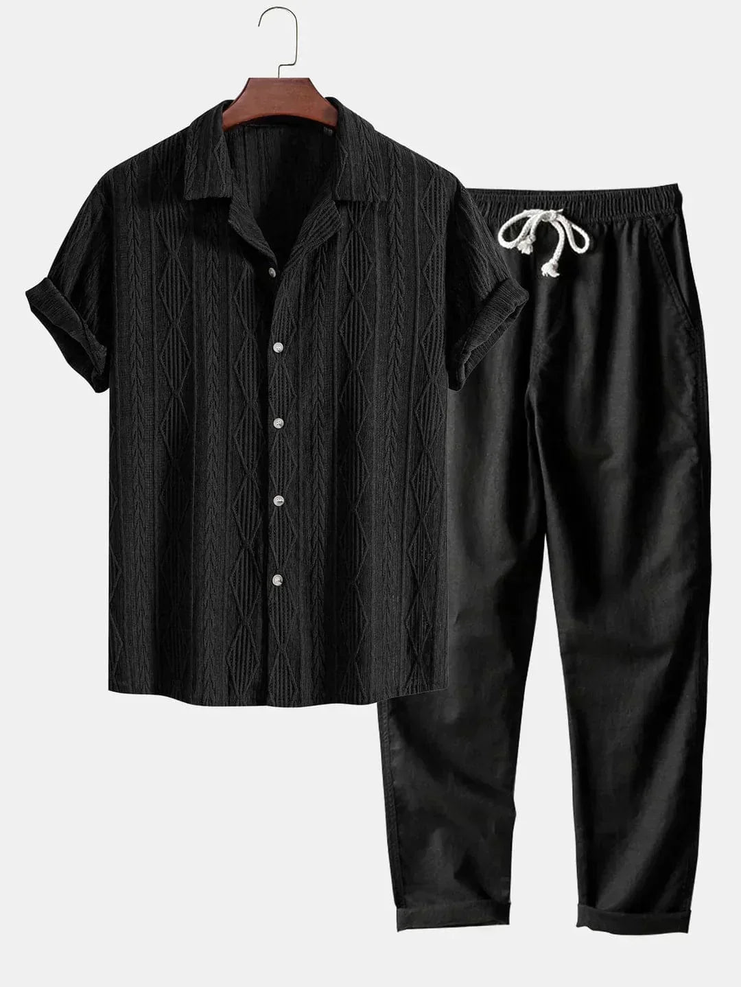Alejandro-Jacobo | Conjunto De Camisa Texturizada De