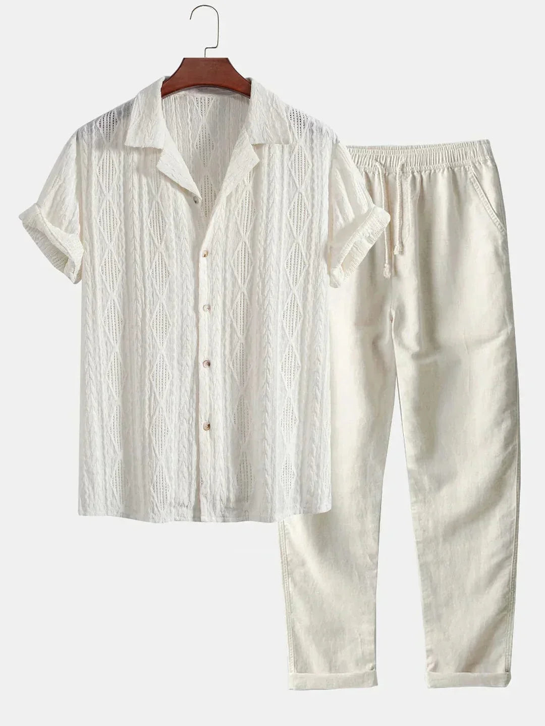 Alejandro-Jacobo | Conjunto De Camisa Texturizada De