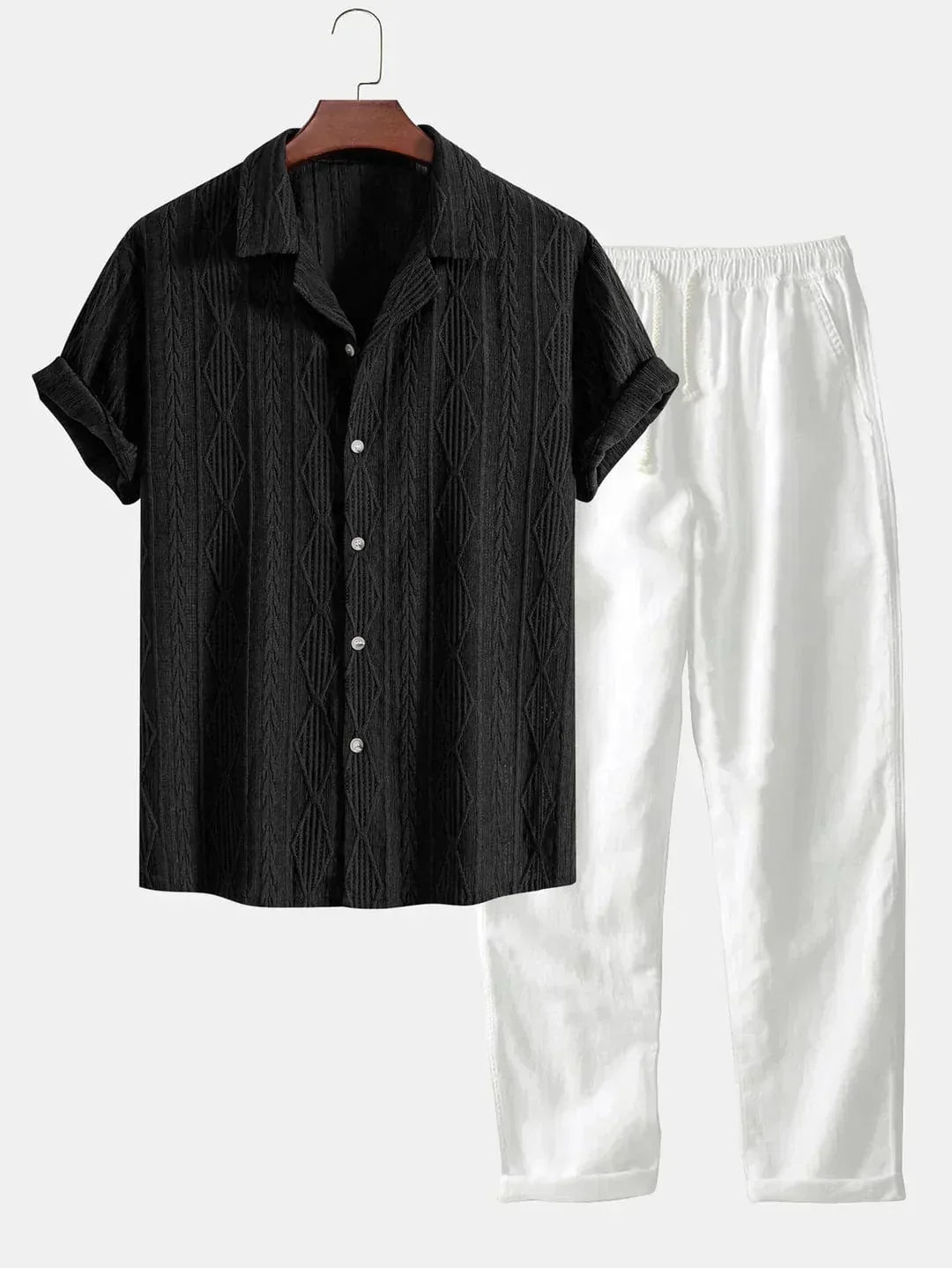 Alejandro-Jacobo | Conjunto De Camisa Texturizada De