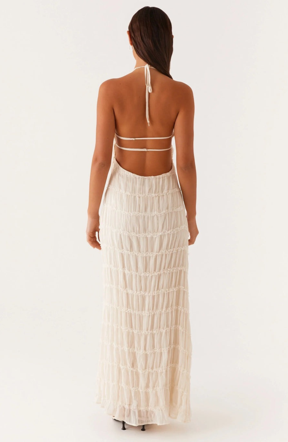 Stella | Cariselle Vestido Maxi Texturizado Con Atadura En El Cuello Karol Firenze