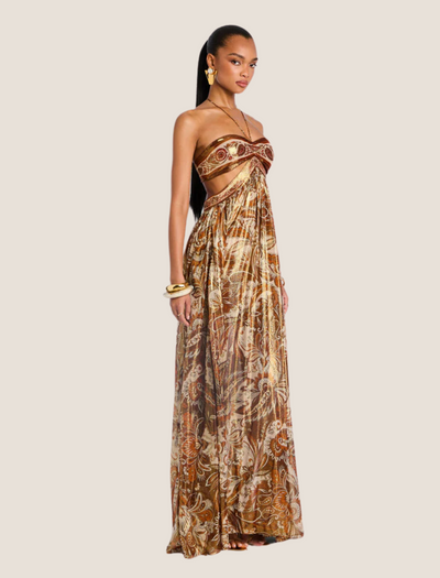 Lucía | Calissara Vestido Maxi Con Acento Étnico Karol Firenze