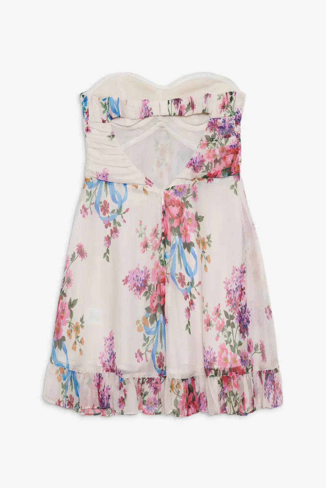 Ismena | Vestido Corto Sin Tirantes Con Estampado Floral Karol Firenze