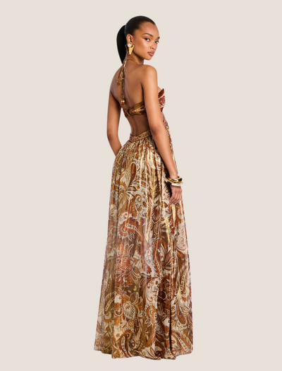 Lucía | Calissara Vestido Maxi Con Acento Étnico Karol Firenze