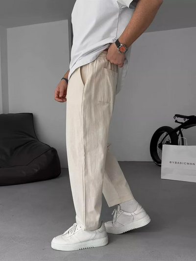 Sergey | Pantalones De Lino De Pierna