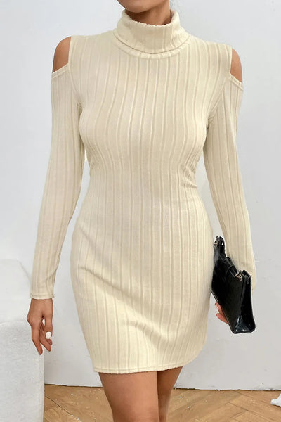 Teresa | Vestido Mini De Punto Acanalado Con Hombros Descubiertos Florentyna Karol Firenze