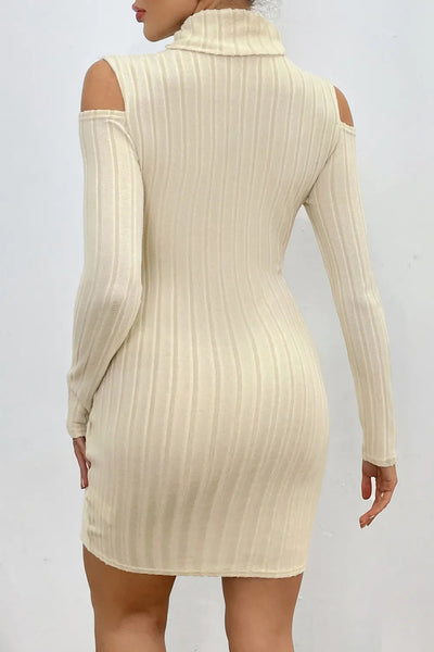 Teresa | Vestido Mini De Punto Acanalado Con Hombros Descubiertos Florentyna Karol Firenze