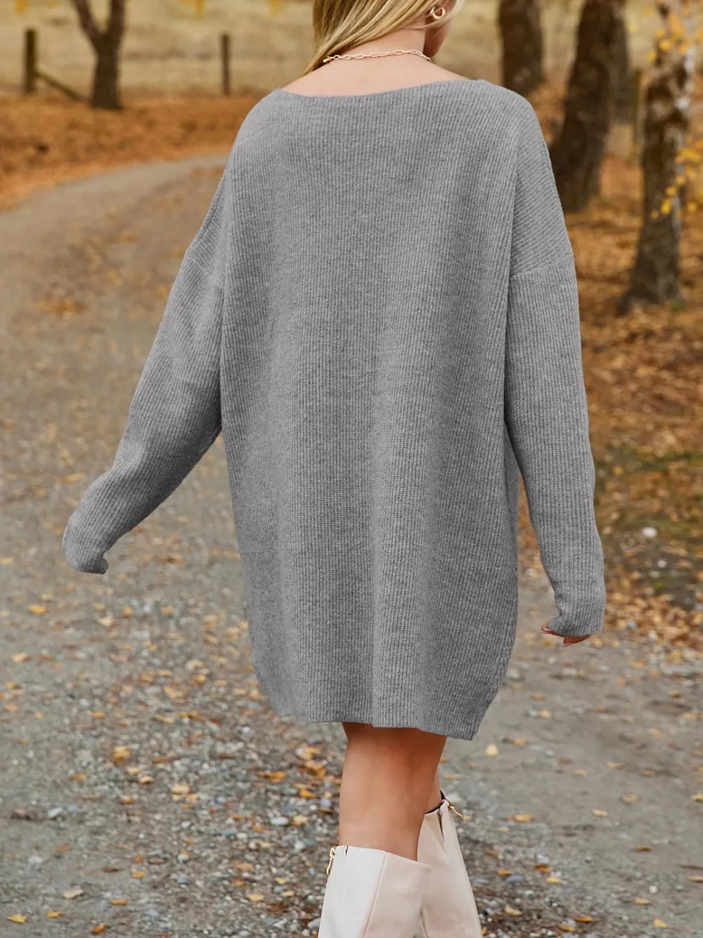 Carlotta | Ludmiła Vestido De Punto Oversize Con Escote En V Karol Firenze