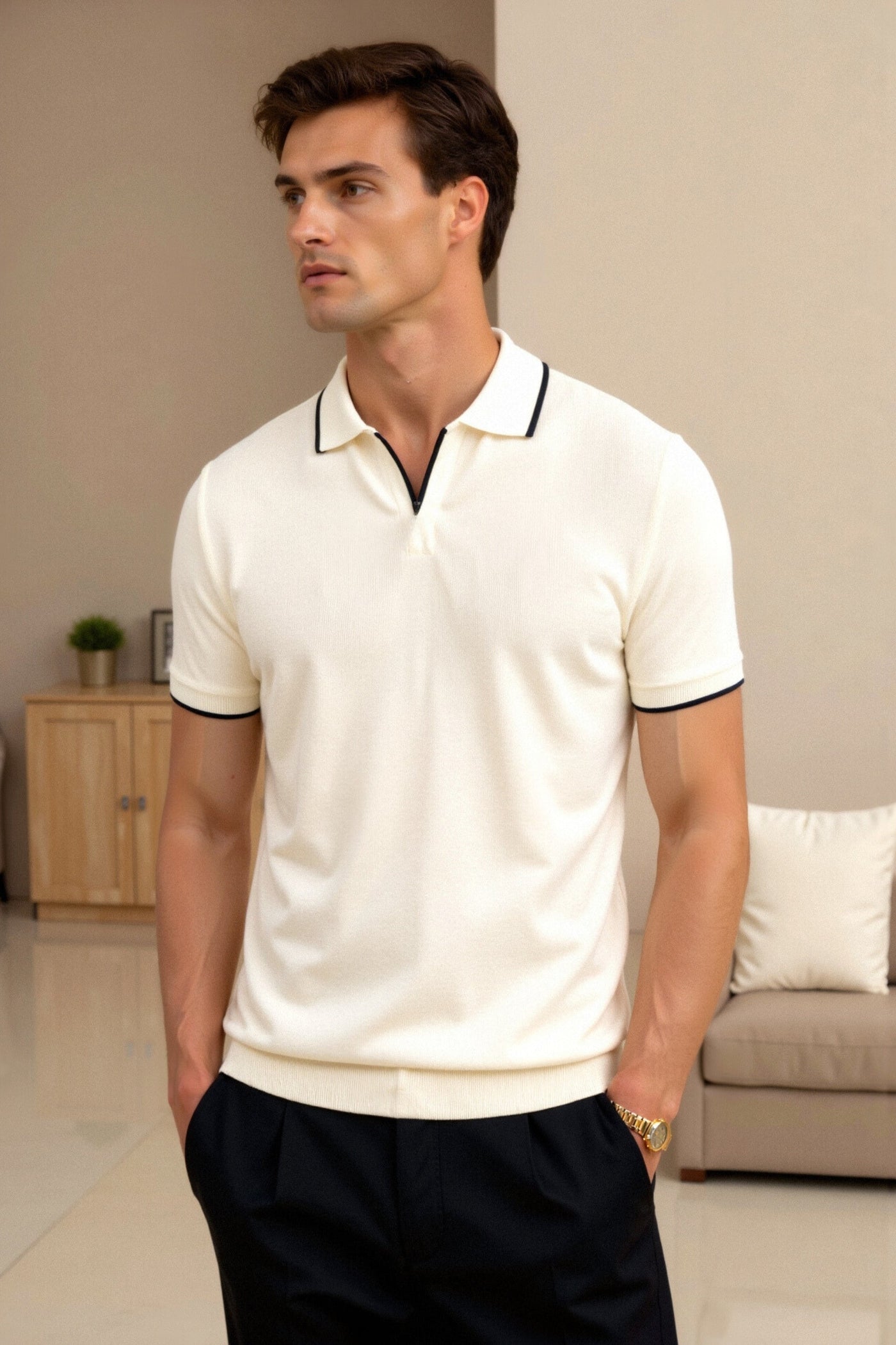 Cristian | Polo Ajustado Slim En Contraste