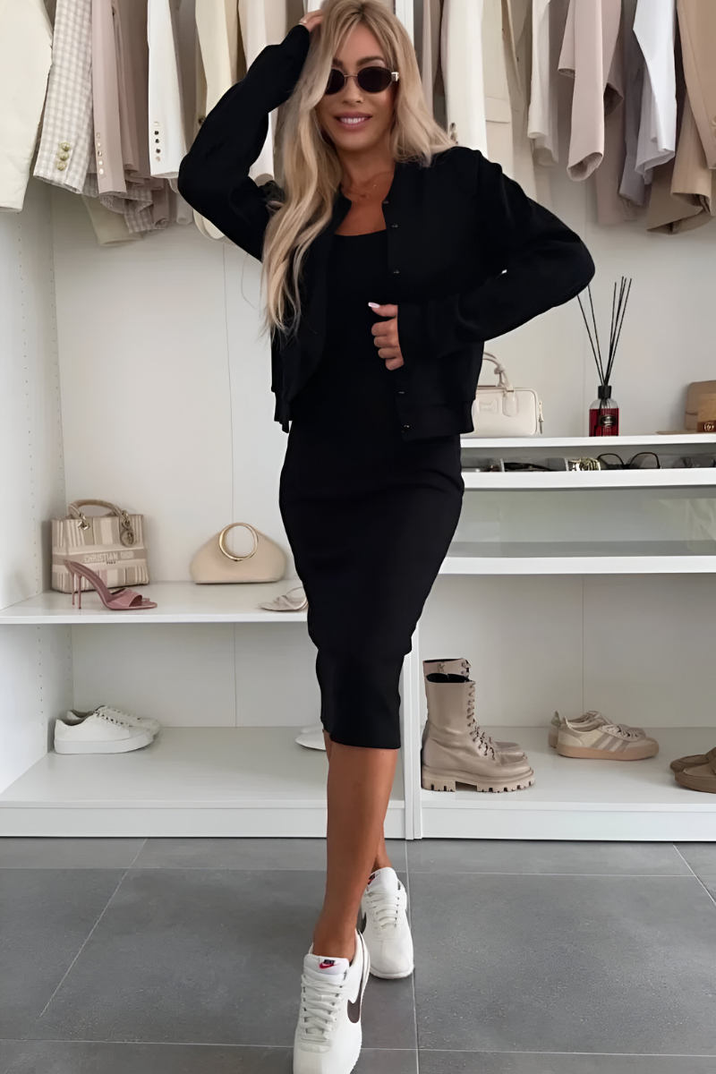 Manon | Elegant midiklänning och jacka-set