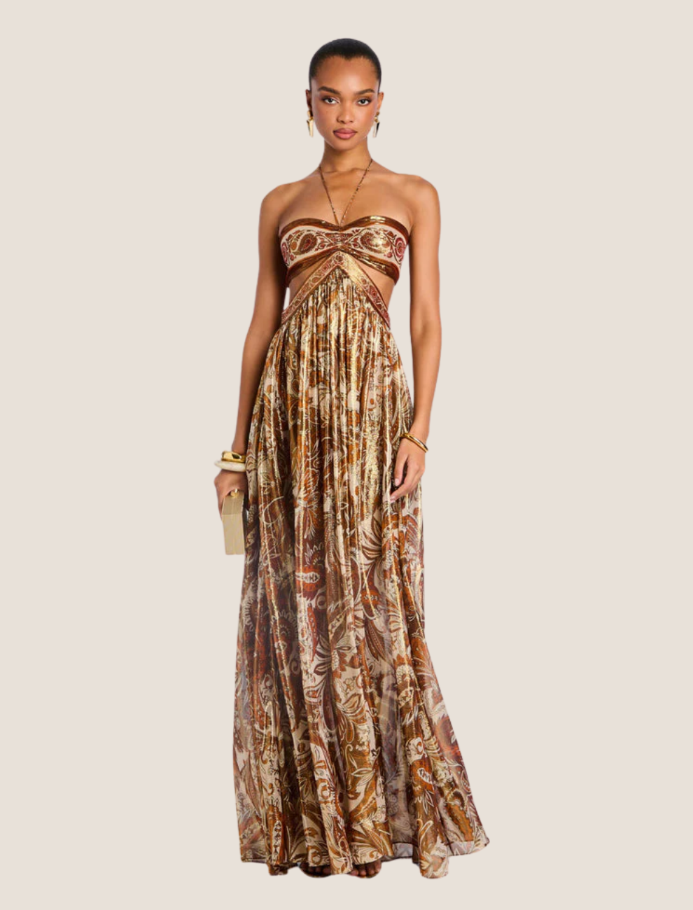 Lucía | Calissara Vestido Maxi Con Acento Étnico Karol Firenze