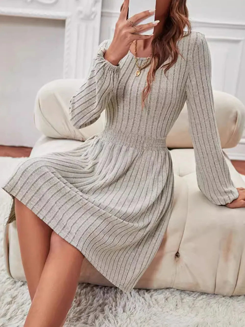 Camille | Gracja Vestido De Punto De Tela Acanalada Karol Firenze