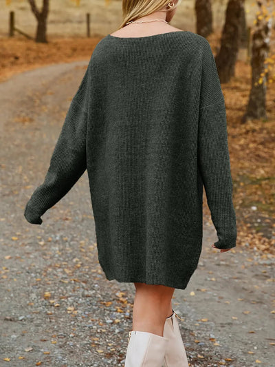 Carlotta | Ludmiła Vestido De Punto Oversize Con Escote En V Karol Firenze
