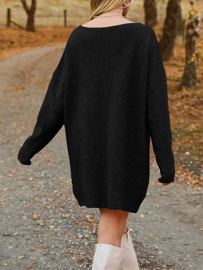 Carlotta | Ludmiła Vestido De Punto Oversize Con Escote En V Karol Firenze