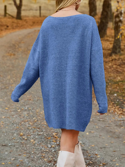 Carlotta | Ludmiła Vestido De Punto Oversize Con Escote En V Karol Firenze