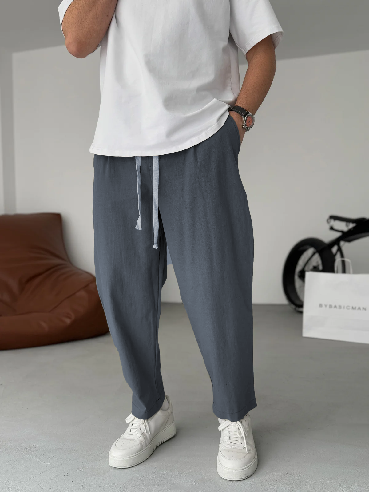 Sergey | Pantalones De Lino De Pierna
