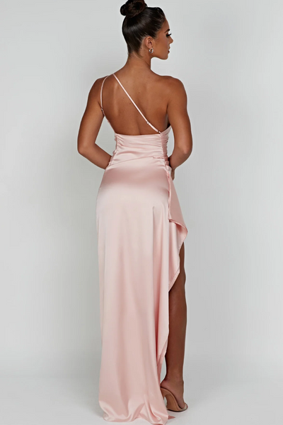 Loralei | Vestido Satinado Con Escote Asimétrico Karol Firenze