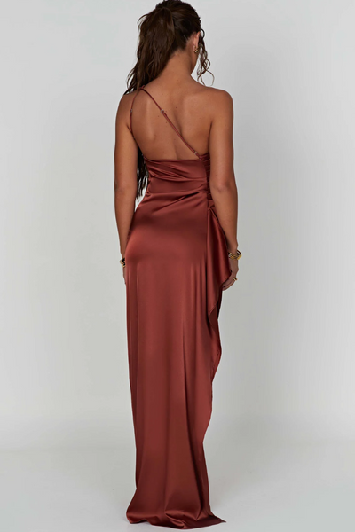 Loralei | Vestido Satinado Con Escote Asimétrico Karol Firenze