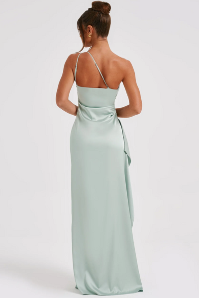 Loralei | Vestido Satinado Con Escote Asimétrico Karol Firenze