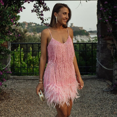Alba | Avenelle Vestido Con Plumas Karol Firenze