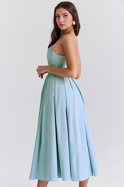Nicole | Vestido Bustier Celeste