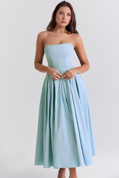 Nicole | Vestido Bustier Celeste