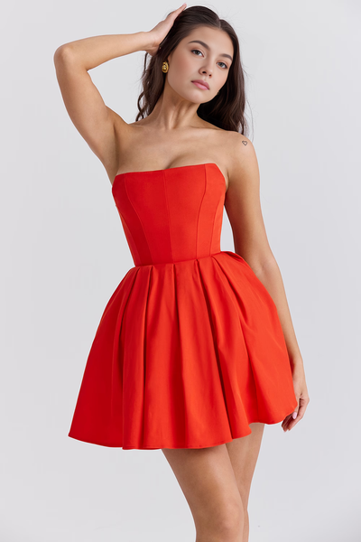 Patricia | Vestido Corto Celeste