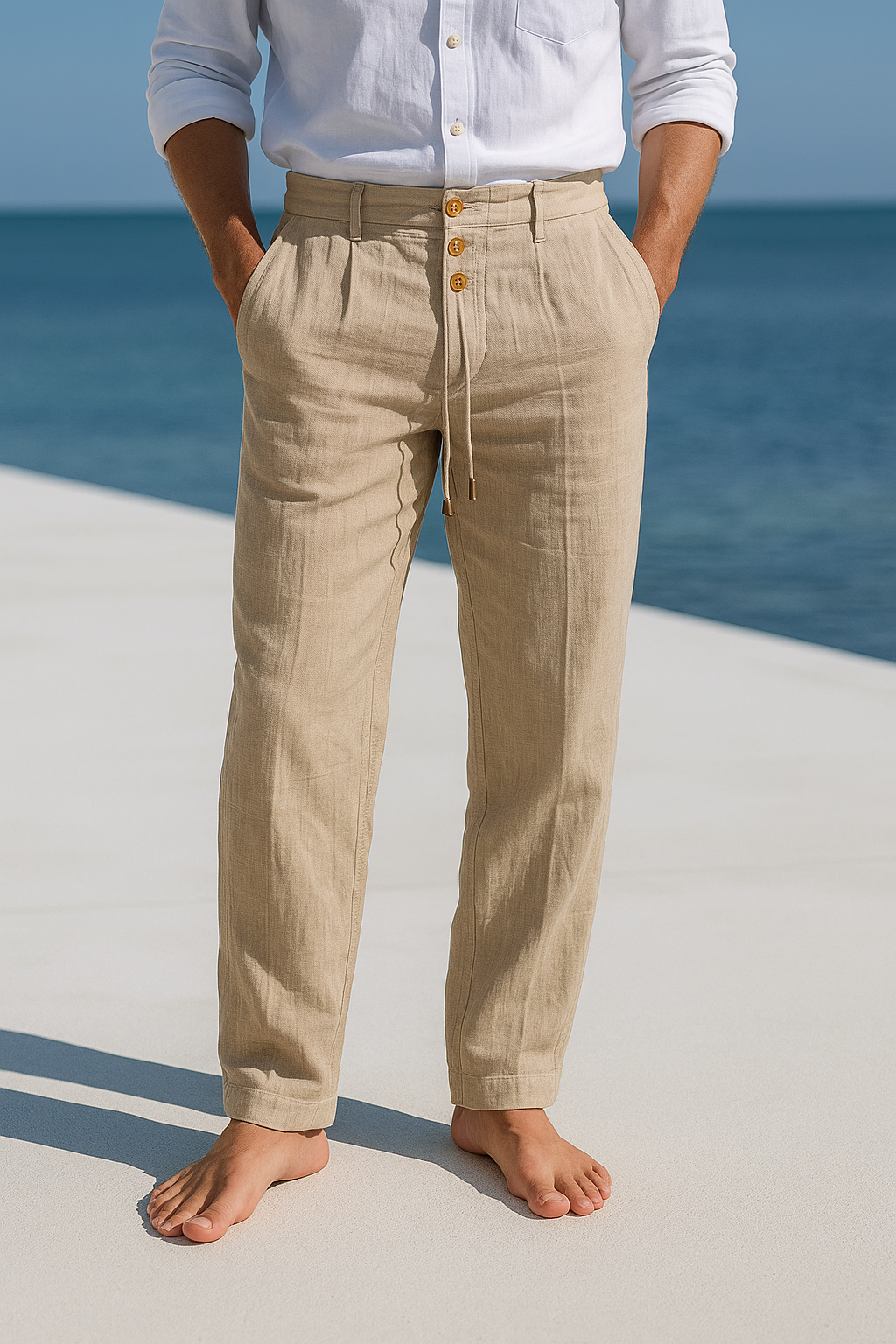 Robert | Pantalones De Lino Livianos Para