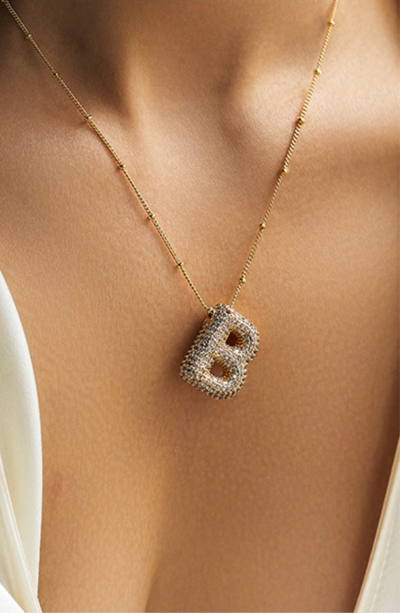 Savannah | Collar de Letra Burbuja con Diamantes Mijn winkel