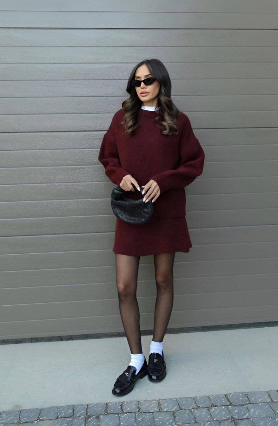 Marie™ Conjunto de Punto – suéter & falda