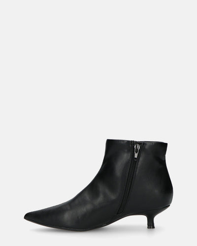 INGA | Botines De Cuero Sintético Negros Con Tacones Bajos