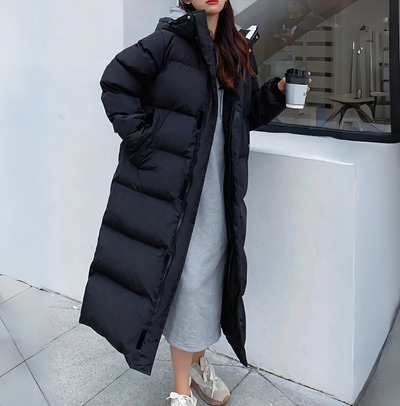 Ava | Chaqueta De Plumas Larga A Prueba De Viento | Beige