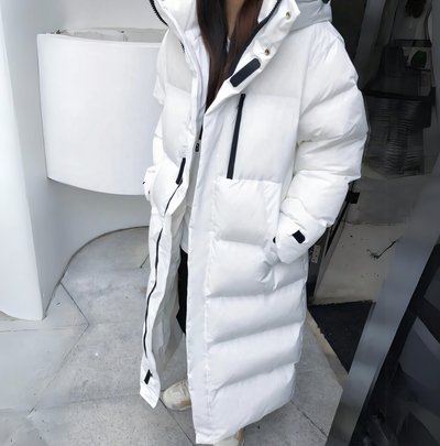Ava | Chaqueta De Plumas Larga A Prueba De Viento | Beige