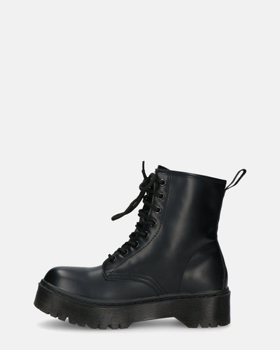 MENNY | Botas De Combate Con Cordones Hasta El Tobillo En Eco-Cuero