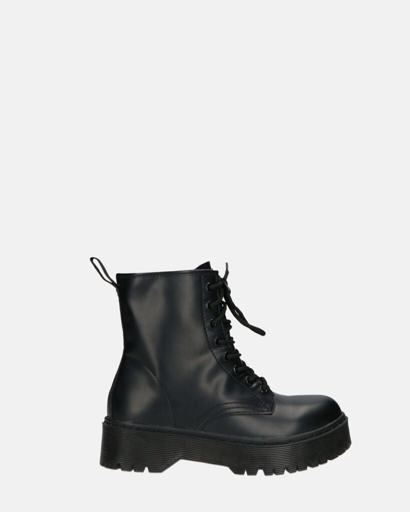 MENNY | Botas De Combate Con Cordones Hasta El Tobillo En Eco-Cuero