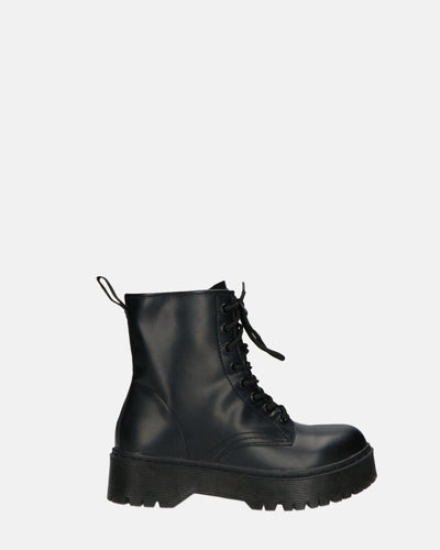 MENNY | Botas De Combate Con Cordones Hasta El Tobillo En Eco-Cuero