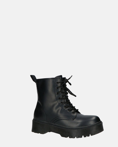 MENNY | Botas De Combate Con Cordones Hasta El Tobillo En Eco-Cuero