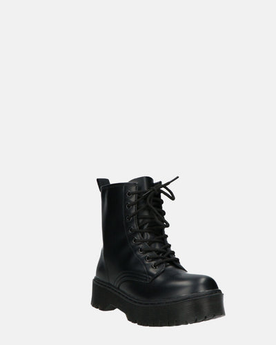MENNY | Botas De Combate Con Cordones Hasta El Tobillo En Eco-Cuero