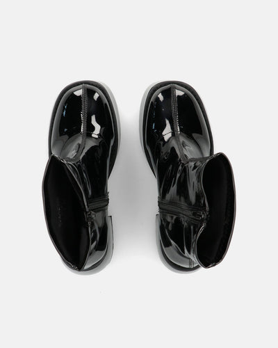 MYA | Botines De Plataforma Con Tacón Alto En Negro Brillante