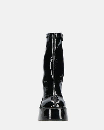 MYA | Botines De Plataforma Con Tacón Alto En Negro Brillante
