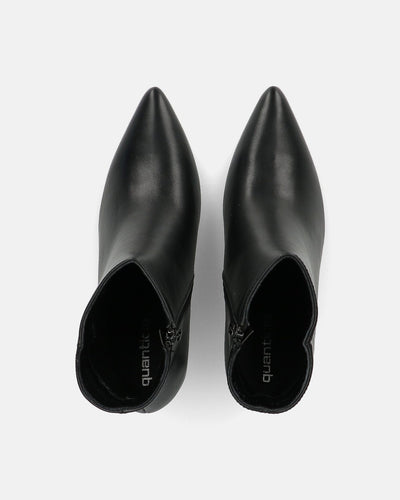MYZA | Botines Negros De Tacón Stiletto Con Cremallera Lateral