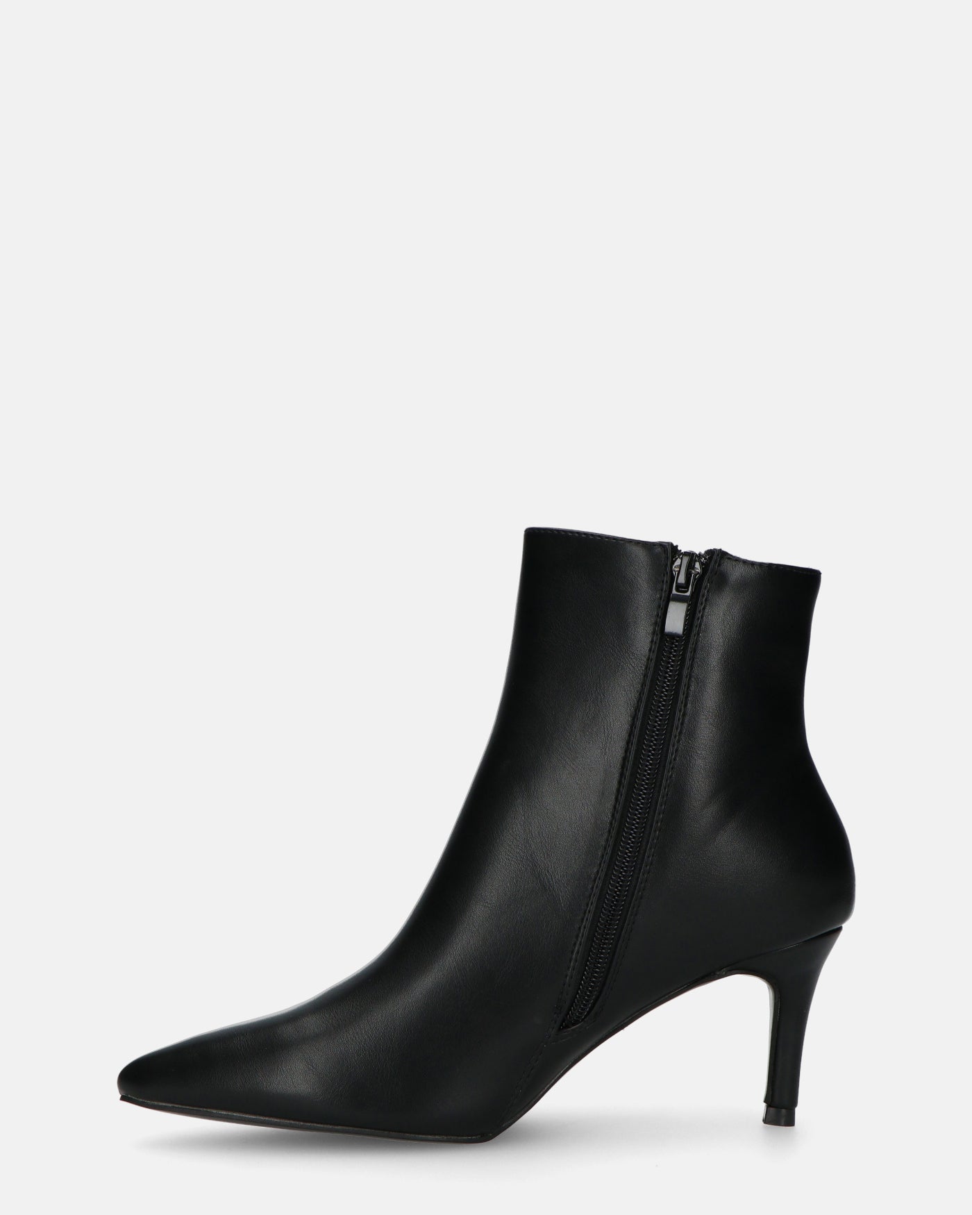 MYZA | Botines Negros De Tacón Stiletto Con Cremallera Lateral
