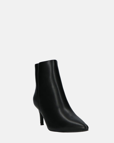 MYZA | Botines Negros De Tacón Stiletto Con Cremallera Lateral