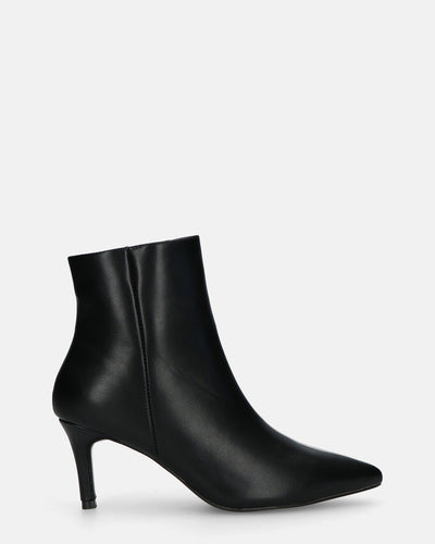MYZA | Botines Negros De Tacón Stiletto Con Cremallera Lateral