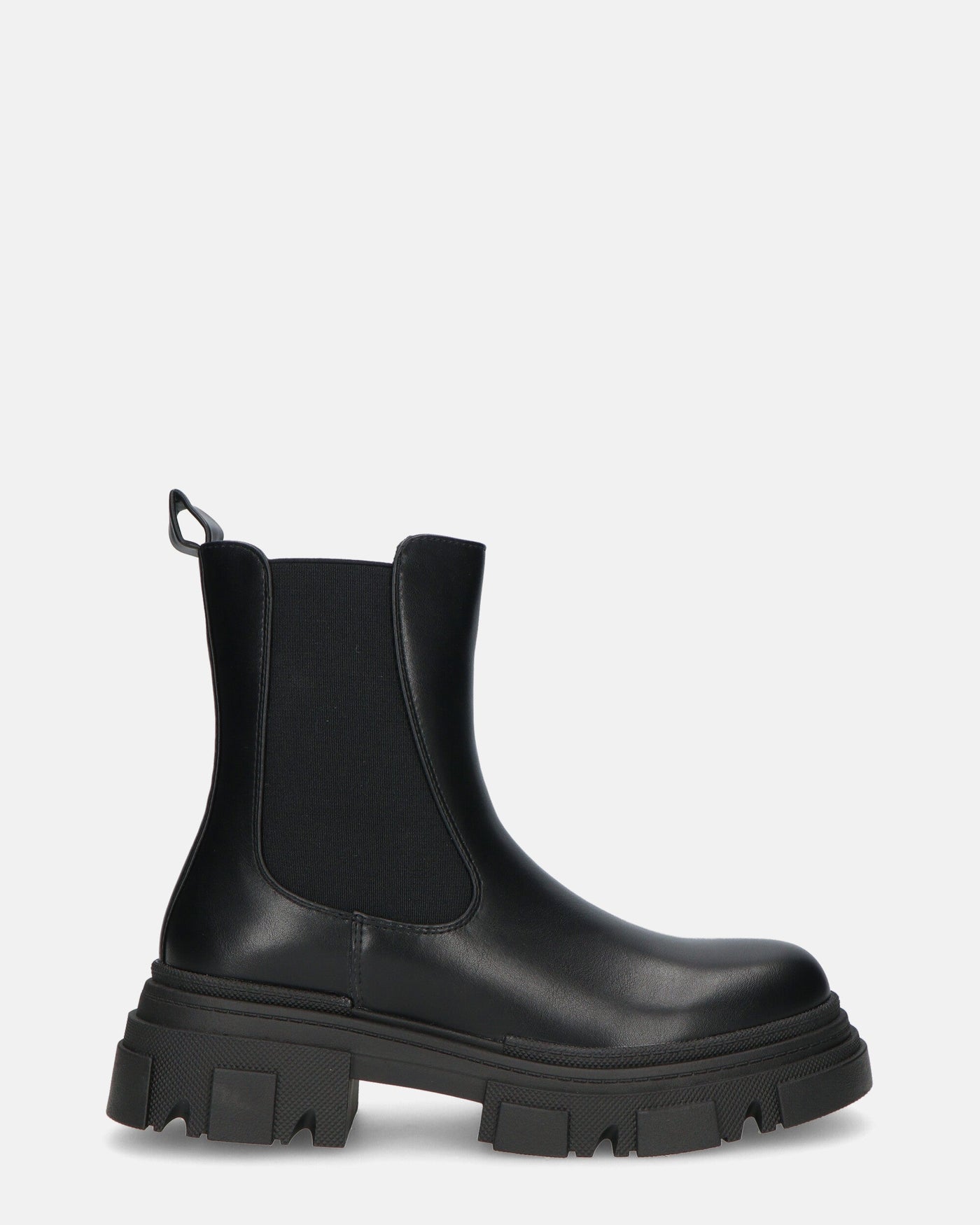 NORMA | Botines Con Cremallera Lateral En Cuero Sintético Negro