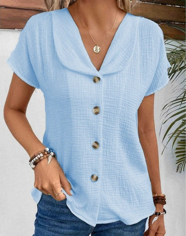 Bianca  | Blusa chic de verano con botones y cuello suave Mijn winkel