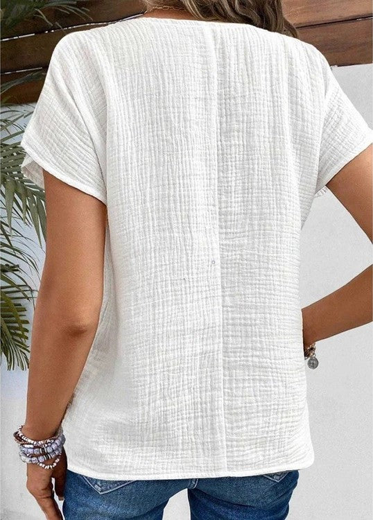 Bianca  | Blusa chic de verano con botones y cuello suave Mijn winkel