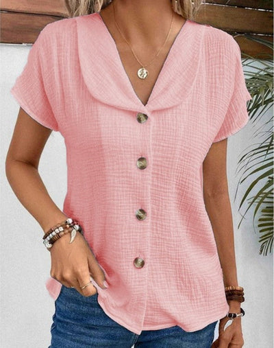 Bianca  | Blusa chic de verano con botones y cuello suave Mijn winkel