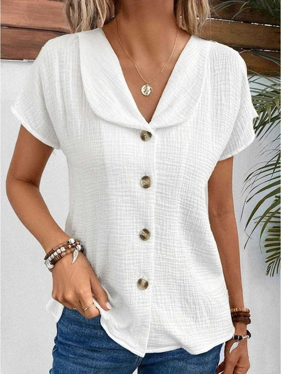 Bianca  | Blusa chic de verano con botones y cuello suave Mijn winkel