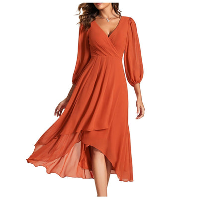 MIA | Vestido Cruzado Elegancia Fluida Con Escote En V Y Bajo Mijn winkel